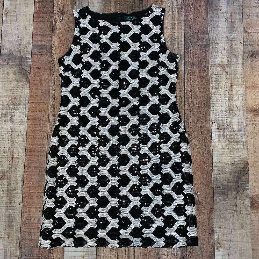 Ralph Lauren | Black Sleeveless Sequined Dress